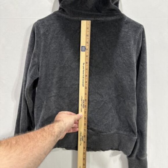 MICHAEL KORS Sweatshirt Womens Med. Velour Track Jacket Full Zip High Neck Gray - Picture 6 of 7